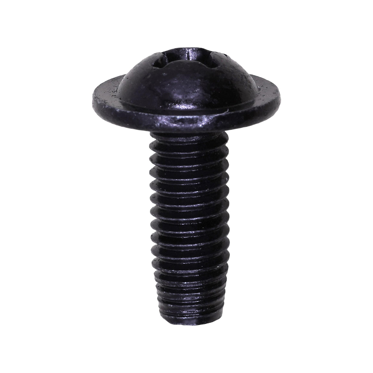 M6-1.0x16mm Phillips Truss Head License Plate Screw, 14mm Washer, Black Zinc