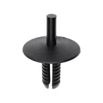6.3mmx15mm Black Nylon Push-Type Retainer with Open End, 20mm Head