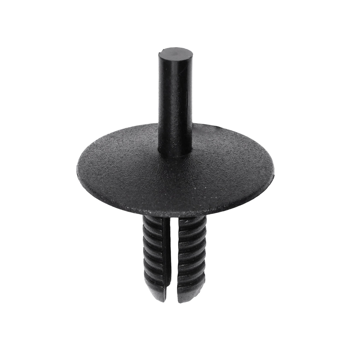 6.3mmx15mm Black Nylon Push-Type Retainer with Open End, 20mm Head