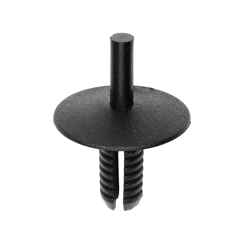 6.3mmx15mm Black Nylon Push-Type Retainer with Open End, 20mm Head