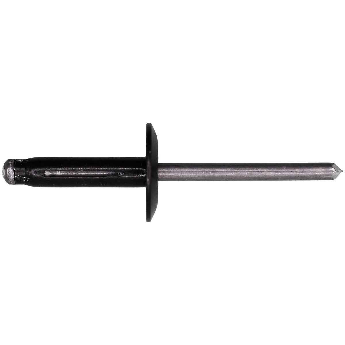 3/16" Specialty Rivet All Aluminum, 3/64"-23/64" Grip, Black Aluminum Body, Aluminum Mandrel, 5/8" Flange Diam