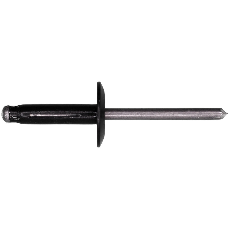 3/16" Specialty Rivet All Aluminum, 3/64"-23/64" Grip, Black Aluminum Body, Aluminum Mandrel, 5/8" Flange Diam