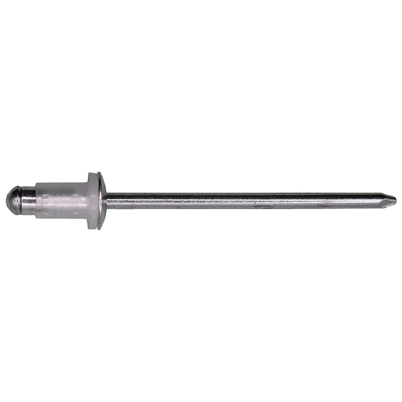1/8" Specialty Rivet, 3/64"-1/8" Grip, Aluminum Body, Steel Mandrel, 15/64" Flange Diam