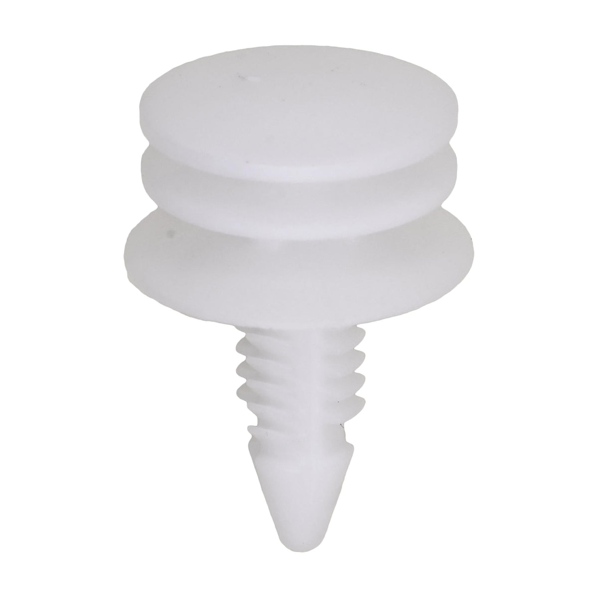 5/16"x13/16" White Nylon Triple Head Trim Panel Christmas Tree Retainer, 25/32" Head