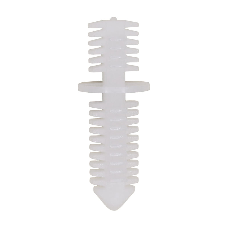 11/32"x7/16" & 7/8" White Nylon Double End Fir Tree Retainer, 1/2" Head