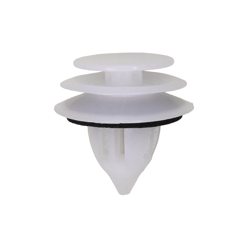 9mmx13mm White Nylon Triple Head Trim Panel Christmas Tree Retainer, 18mm Head