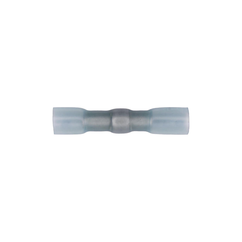 Blue Crimp And Solder Butt Connector, 14 Gauge