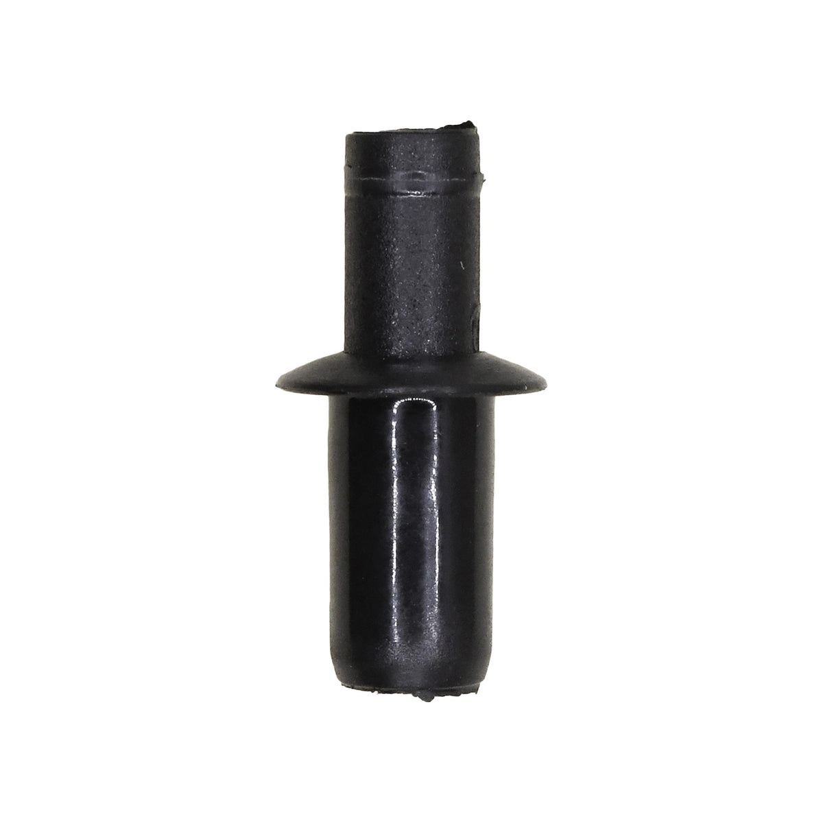 6mmx10mm Black Nylon Push-Type Retainer with Open End, 10mm Head