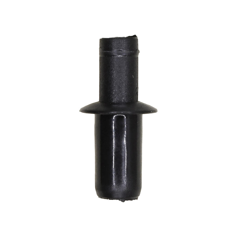6mmx10mm Black Nylon Push-Type Retainer with Open End, 10mm Head