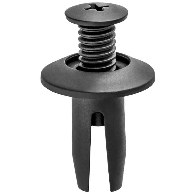 8mmx18mm Black Screw-Type Retainer with Open End, 18mm Head