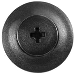 8mmx18mm Black Screw-Type Retainer with Open End, 18mm Head