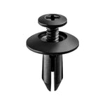6.4mmx18mm Black Nylon Screw-Type Retainer with Open End, 18mm Head