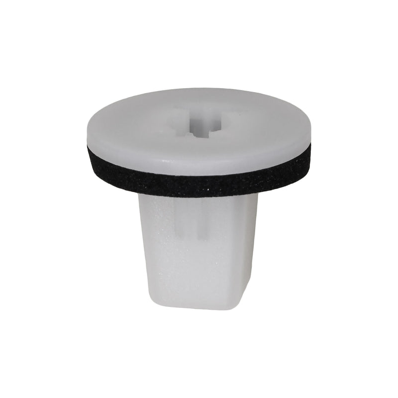 M6.3 White Nylon Screw Grommet, 10mm Square Hole, 20mm Head