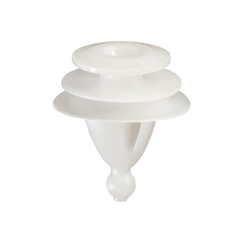 10mmx14mm White Nylon Triple Head Trim Panel Christmas Tree Retainer, 18mm Head