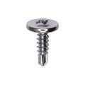 M4.2-1.41x14mm Phillips Pozi Truss Head Washer Teks Screw, Type 2 Self-Drilling Tek, 11mm Washer, Chome