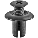 12mm Black Nylon Screw-Type Retainer with Open End, 18mm Head