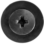 12mm Black Nylon Screw-Type Retainer with Open End, 18mm Head