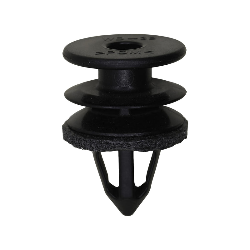 11mmx16mm Black Nylon Triple Head Trim Panel Christmas Tree Retainer, 19mm Head