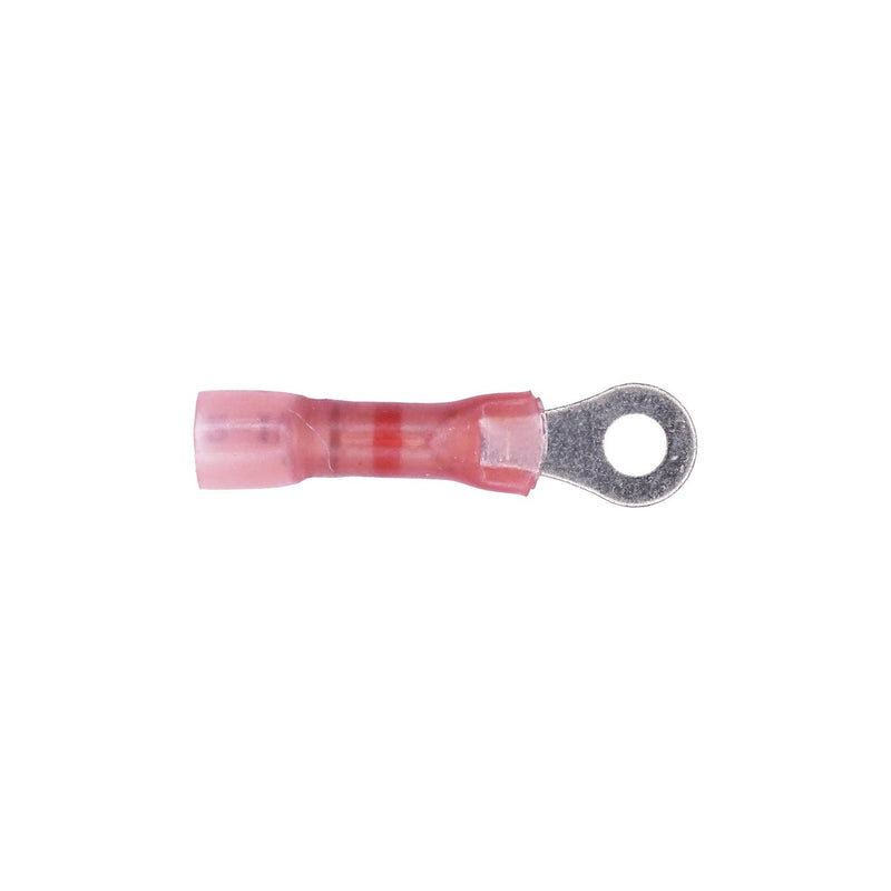 Red Crimp And Solder Ring Terminal, 20 to 18 Gauge, Sealed Crimp & Solder