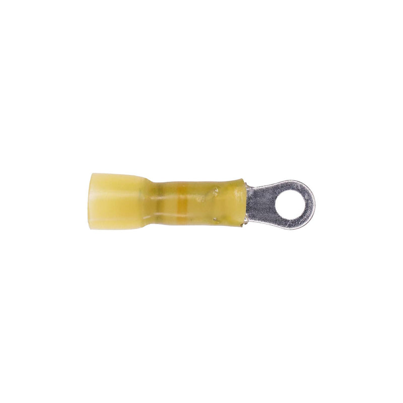 Yellow Crimp And Solder Ring Terminal, 10 & 12 Gauge, Sealed Crimp & Solder