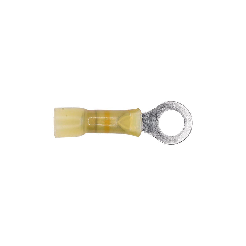 Yellow Crimp And Solder Ring Terminal, 10 & 12 Gauge, Sealed Crimp & Solder