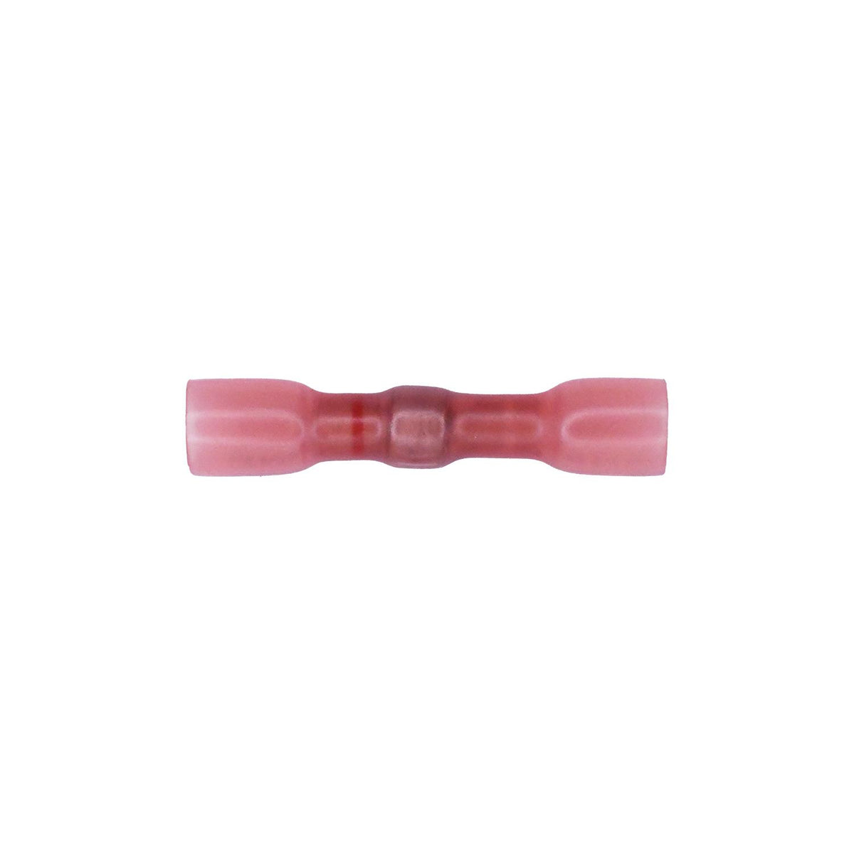 Red Crimp And Solder Step-Down Butt Connector, 24-22 to 20-18 Gauge