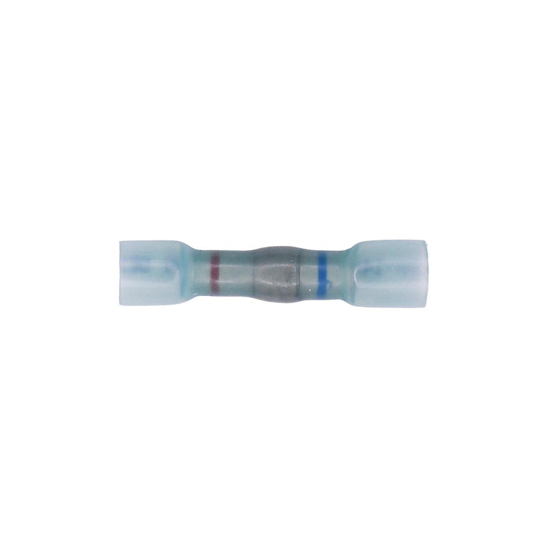Blue Crimp And Solder Step-Down Butt Connector, 20-18 to 16-14 Gauge