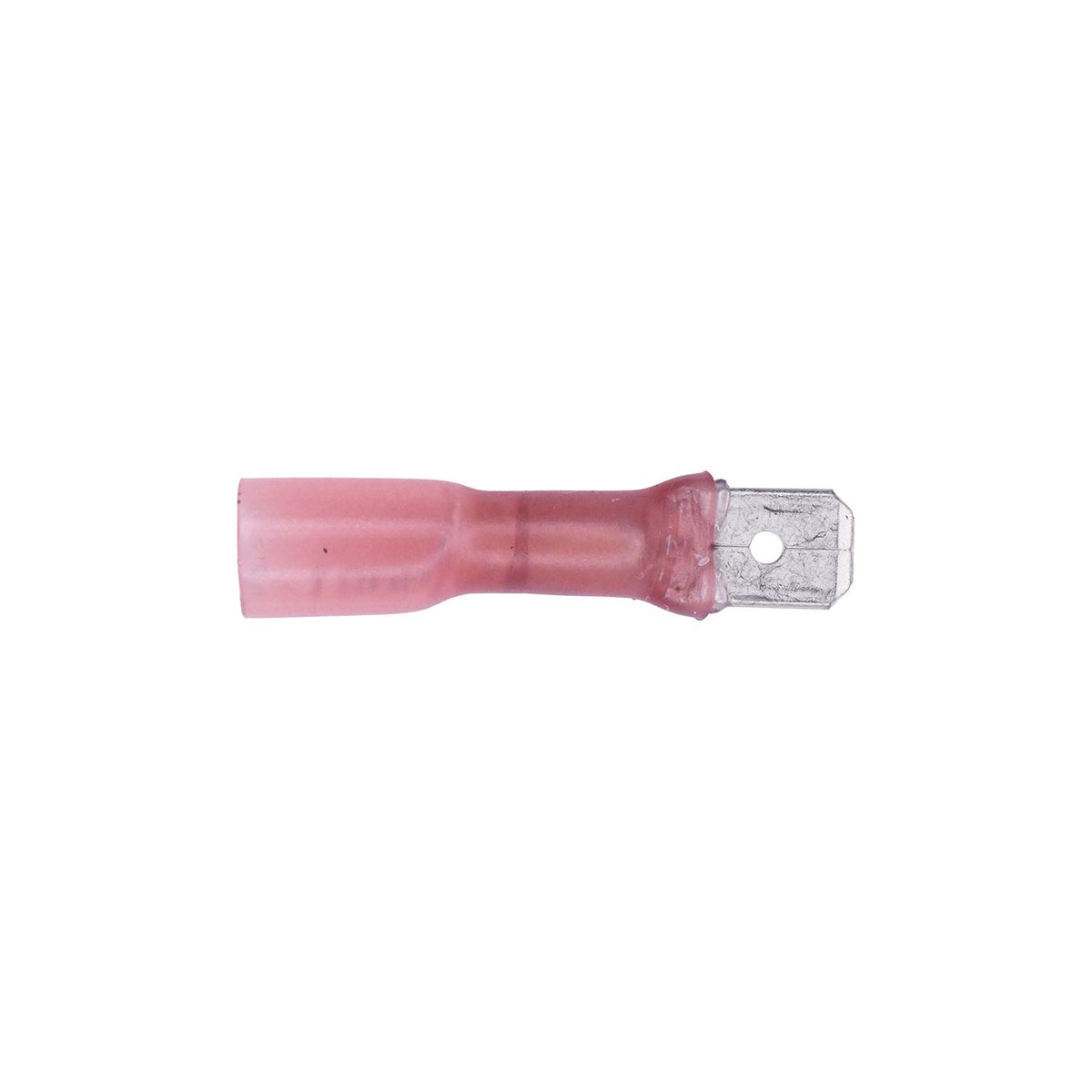 Red Male Disconnect Crimp And Solder Slip-On Connector, 20 to 18 Gauge