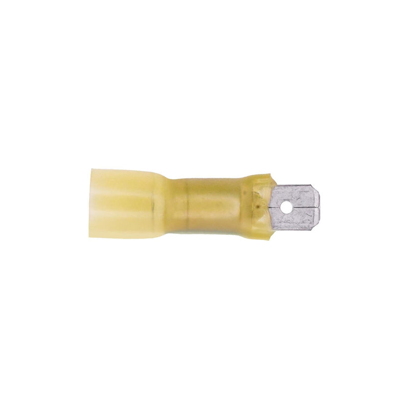 Yellow Male Disconnect Crimp And Solder Slip-On Connector, 10 & 12 Gauge
