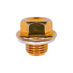 M14-1.5x10mm Oil Drain Plug with Gasket, Yellow Zinc Chromate