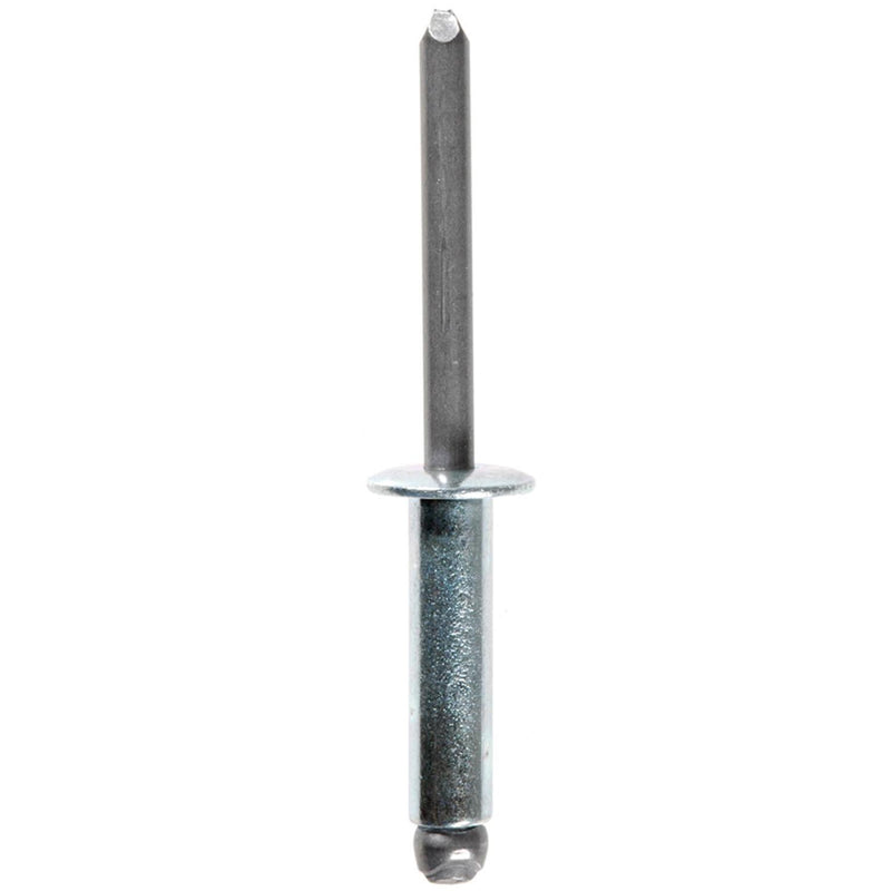 1/4"x1" Silver Dome Head Panel Blind Rivet Sd812Bs, 5/8"-3/4" Grip, Steel Body, Steel Mandrel