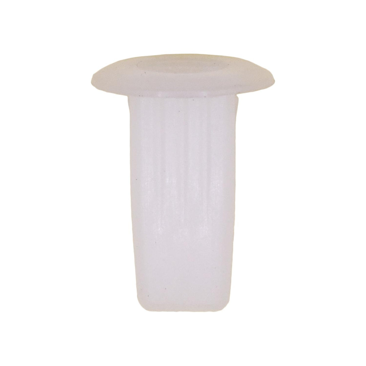 M4.8 White Nylon Screw Grommet, 7mm Square Hole, 12mm Head