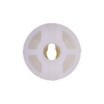 M4.8 White Nylon Screw Grommet, 8mm Square Hole, 13mm Head