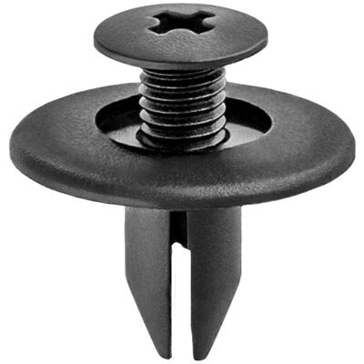 7mmx12mm Black Screw-Type Retainer with Open End, 20mm Head, Phillips