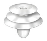 9.3mmx10mm White Nylon Triple Head Christmas Tree Retainer, 18mm Head