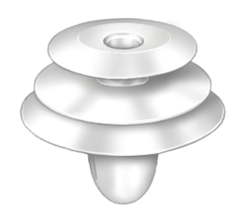 9.3mmx10mm White Nylon Triple Head Christmas Tree Retainer, 18mm Head