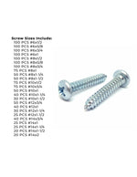 Phillips Pan Head Sheet Metal Self Tapping Screws Assortment - 1421 PCS