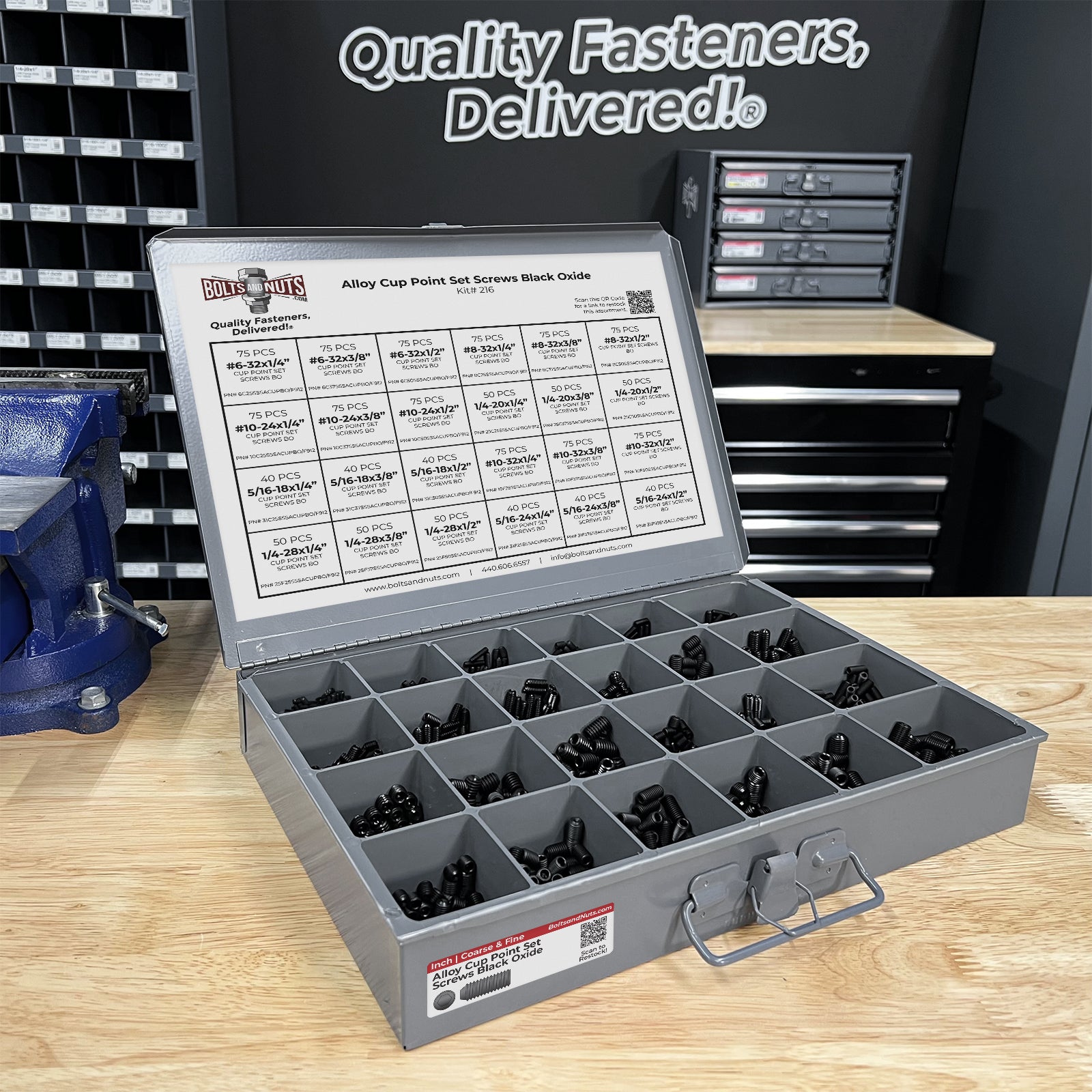 Inch Alloy Steel Cup Point Allen Socket Set Screw Black Oxide - 1441 PCS
