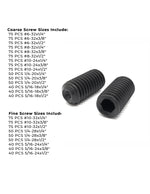 Inch Alloy Steel Cup Point Allen Socket Set Screw Black Oxide - 1441 PCS