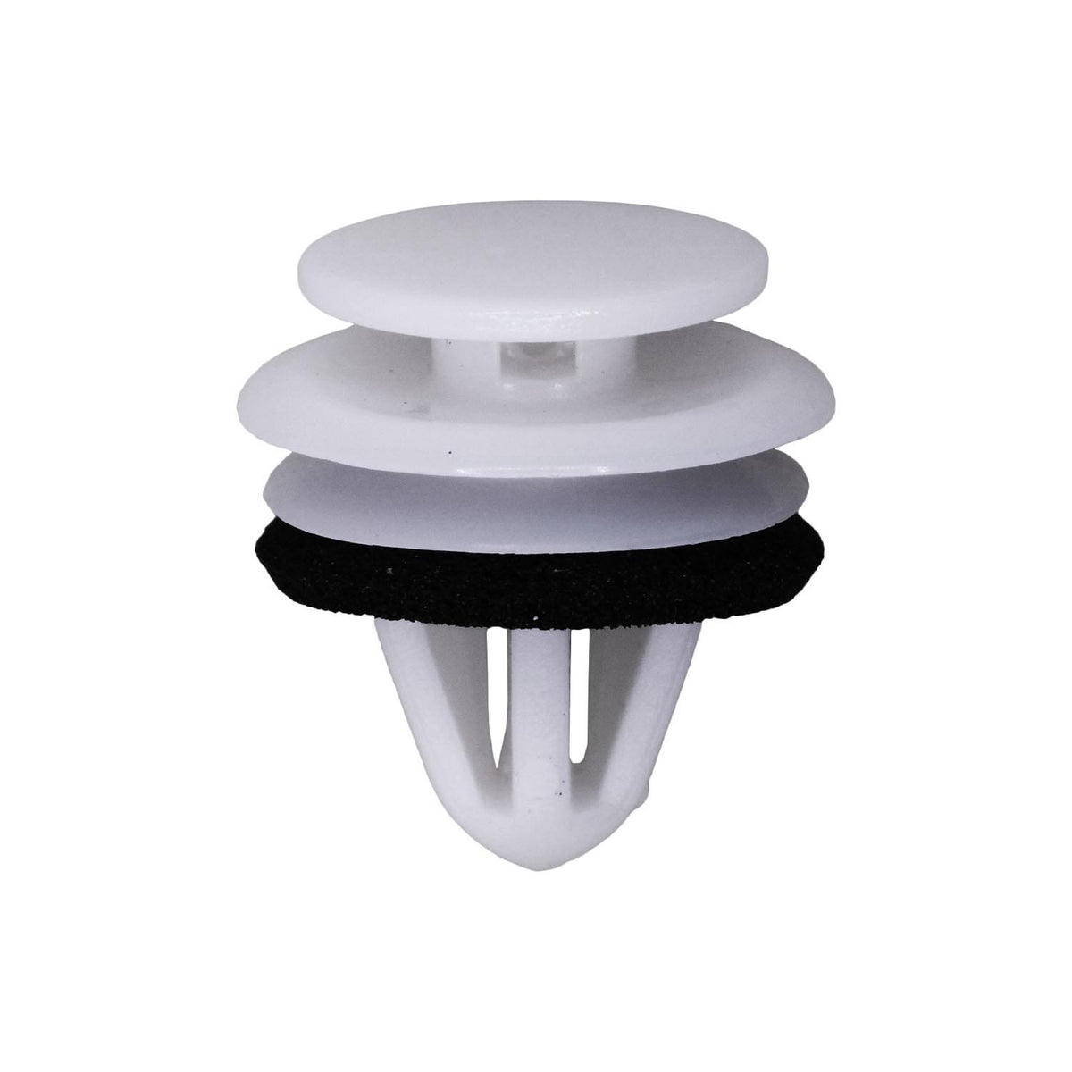 9.5mmx11mm White Nylon Triple Head Trim Panel Christmas Tree Retainer with Sealer, 15mm Head