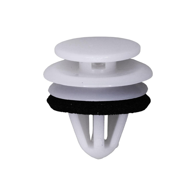 9.5mmx11mm White Nylon Triple Head Trim Panel Christmas Tree Retainer with Sealer, 15mm Head