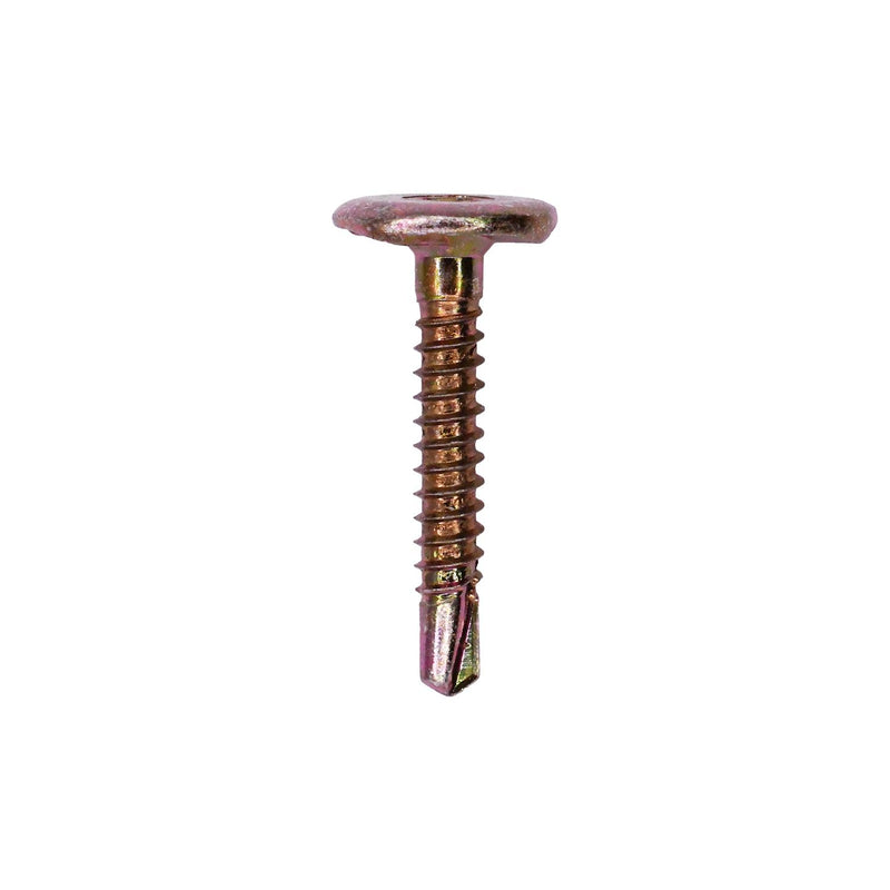 #10x1-1/4" Phillips Truss Locking Head Screw, Yellow Zinc Chromate