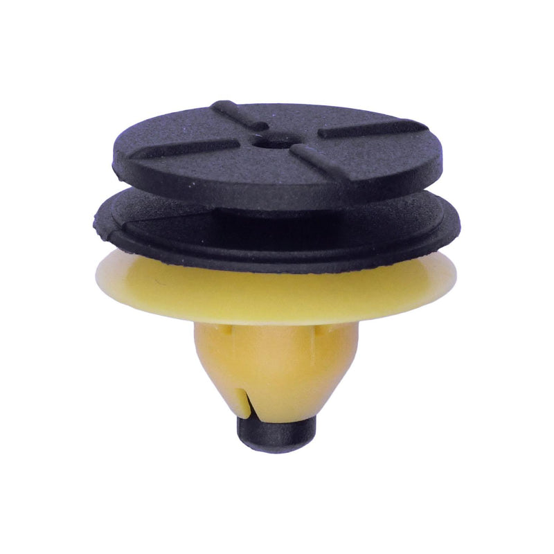 8mmx9mm Black & Yellow Nylon Molding Retainer Exterior Clip,, 17mm Head