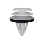 9.5mmx14mm White Nylon Retainer with Sealer Mini-Cooper, 18mm Head