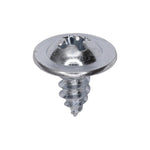 #10x3/8" Phillips Truss Head Round Washer Tapping Screw, Type A/AB, 31/64" Washer, Zinc
