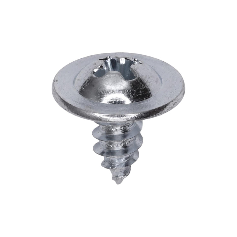 #10x3/8" Phillips Truss Head Round Washer Tapping Screw, Type A/AB, 31/64" Washer, Zinc