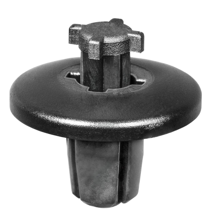 8mmx10mm Black Nylon Push-Type Peugeot/Citroen Retainer, Head Hole, 20mm Head