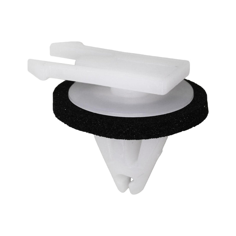 8mm White Nylon Molding Clip with Sealer, 15mm Head