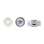 20mm Metal & Nylon Peugeot And Citroen Cowl Fastener Set, 16mm Head, Zinc
