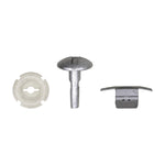 20mm Metal & Nylon Peugeot And Citroen Cowl Fastener Set, 16mm Head, Zinc